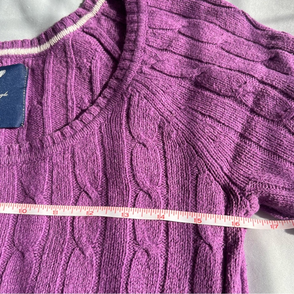 Y2K AEO Cotton-Blend Cable Knit Boatneck Sweater - American Eagle Outfitters - Picture 4 of 8